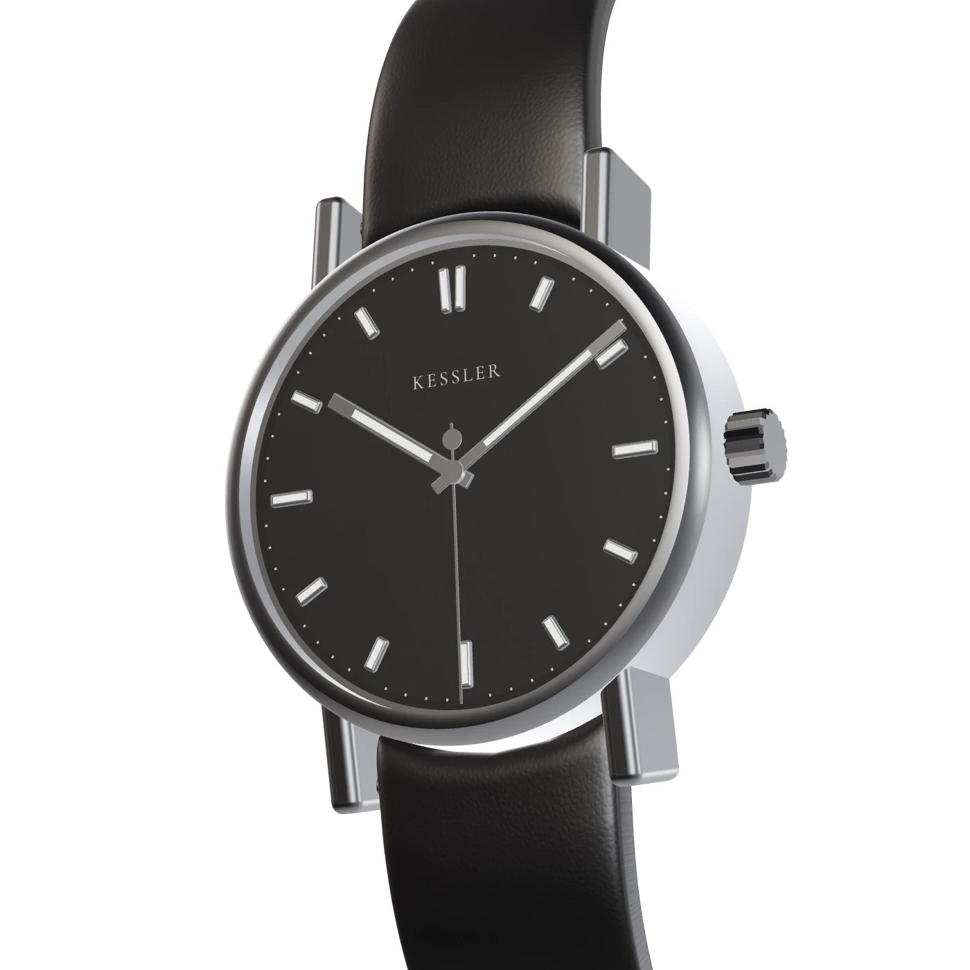Kessler Uhrwerk Flieger 40, matte black dial, grade 5 titanium, bead-blasted case