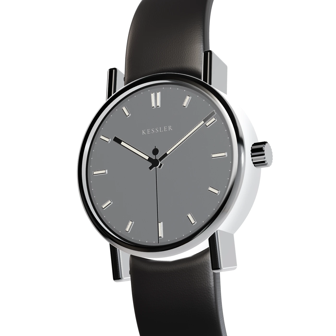 Kessler Uhrwerk Nordsee, grey, grained dial, stainless steel case