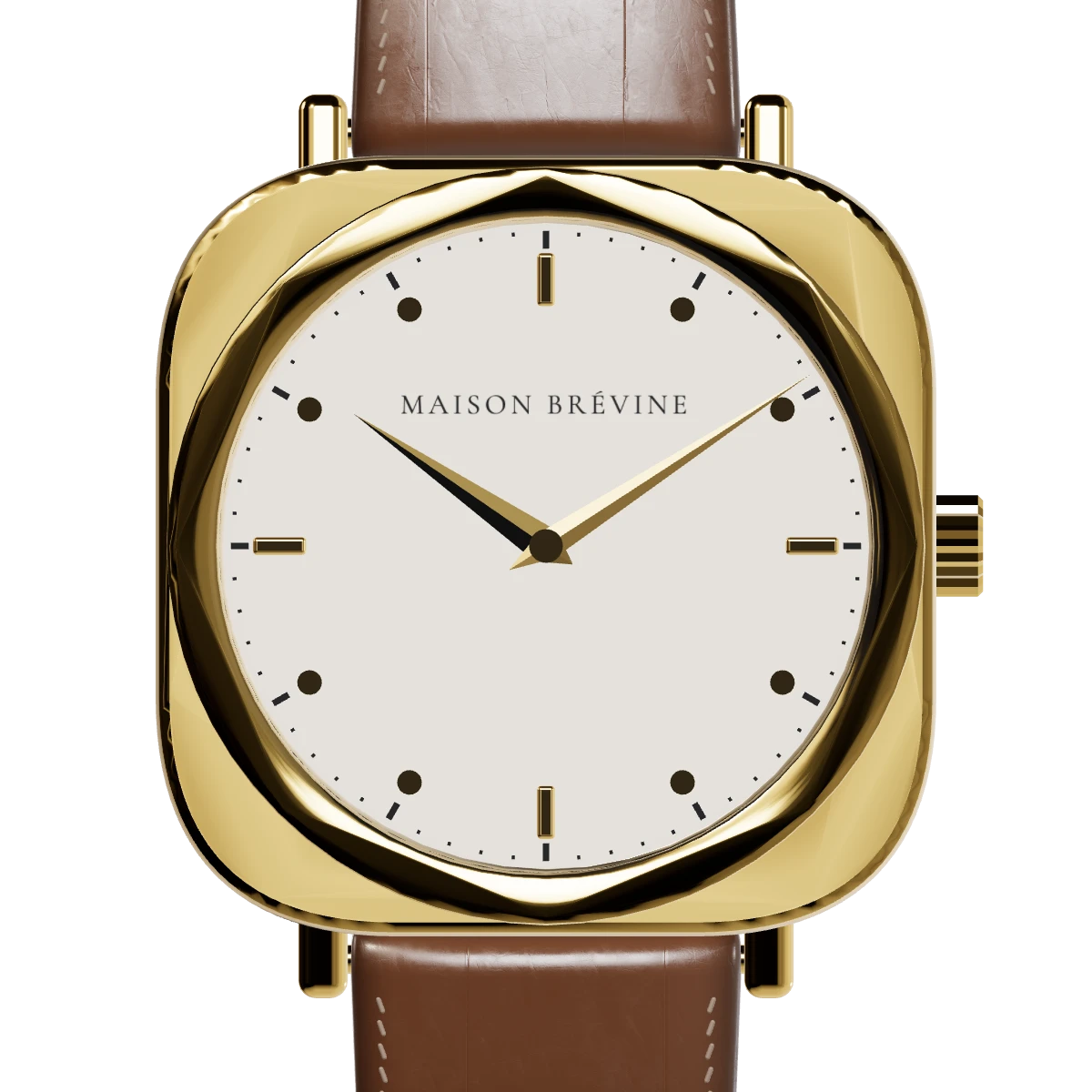 Maison Brévine Coussin Or, cream dial, 18k yellow gold case