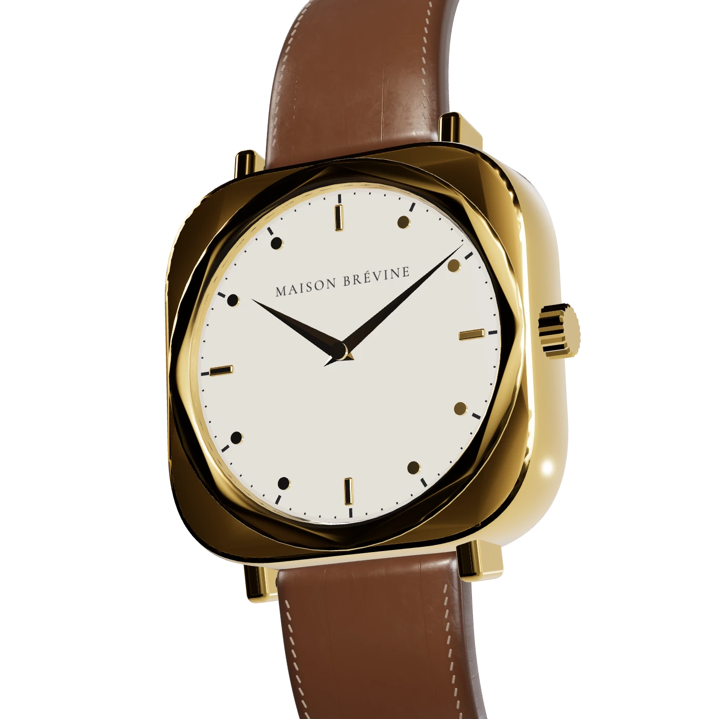 Maison Brévine Coussin Or, cream dial, 18k yellow gold case
