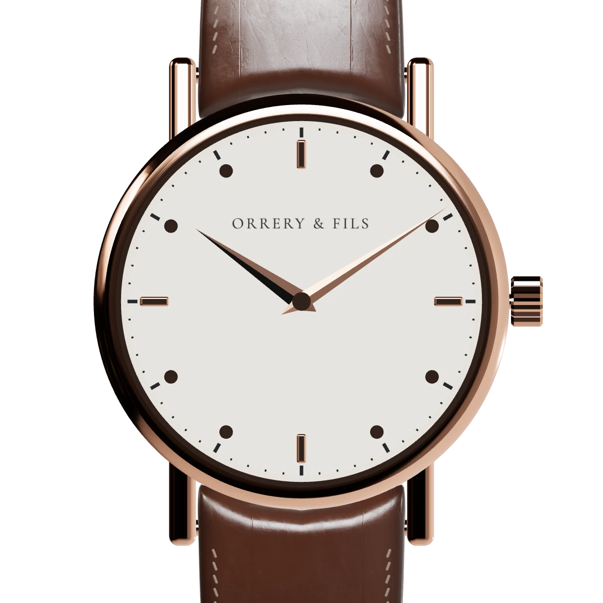 Orrery & Fils Méridienne, cream lacquer, hand-polished dial, 18k rose gold case