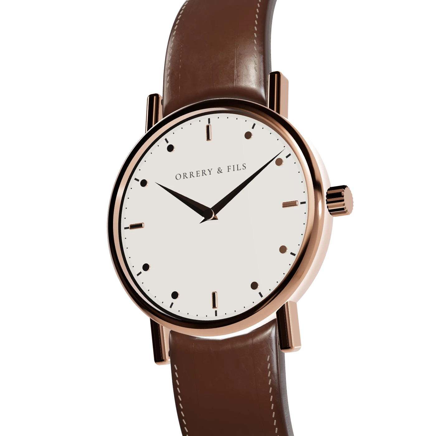 Orrery & Fils Méridienne, cream lacquer, hand-polished dial, 18k rose gold case